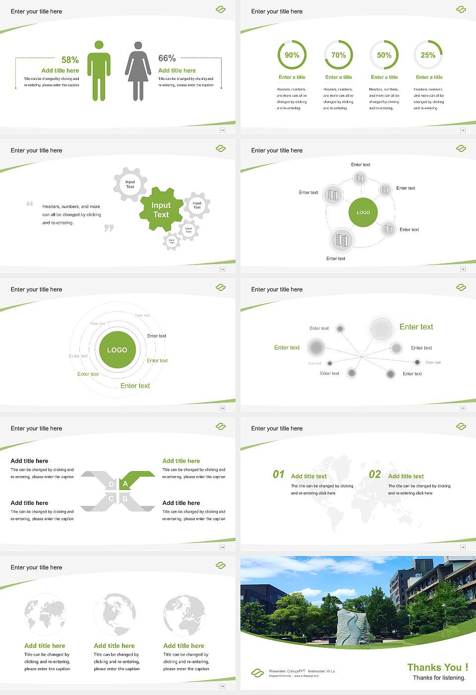 Kagawa University Course/Courseware Creation PPT Template16:9 ratio PPT effect preview image4