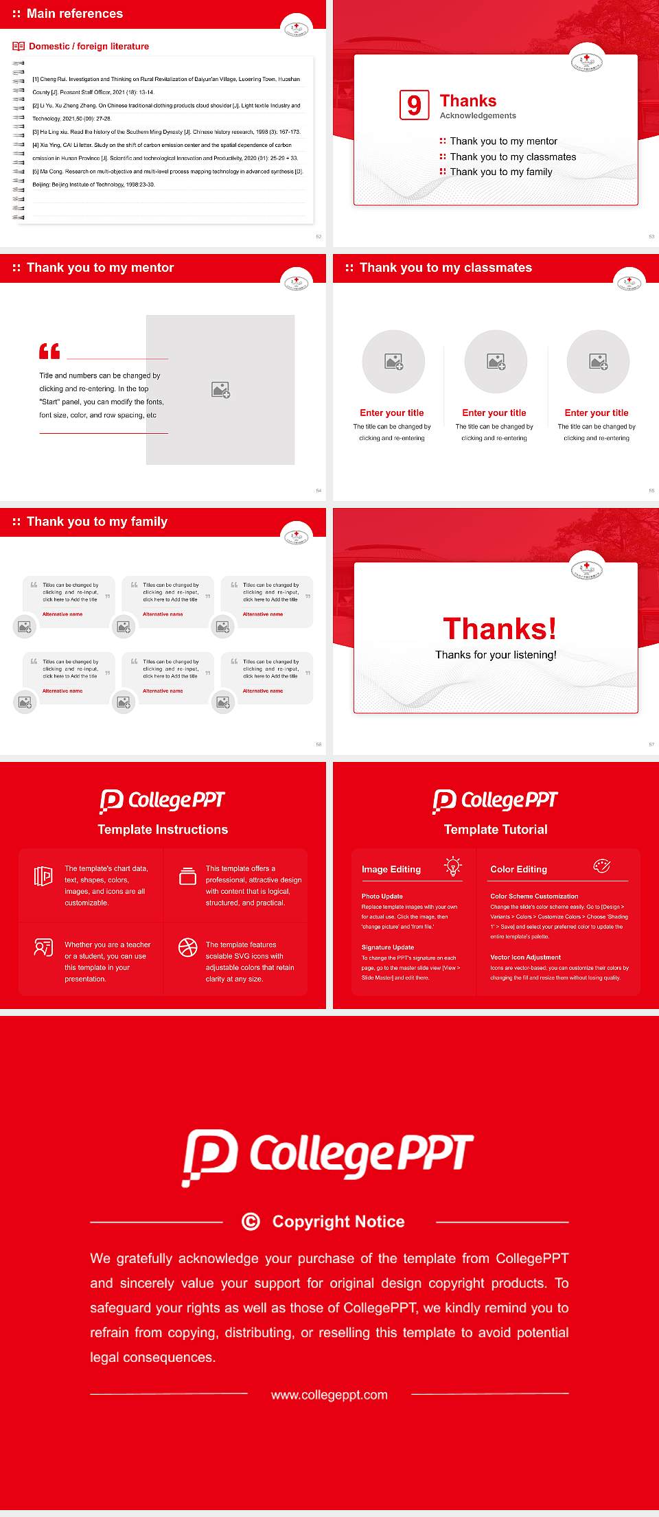Japanese Red Cross Hiroshima College of Nursing Graduation Thesis Defense PPT Template4:3 ratio PPT effect preview image7