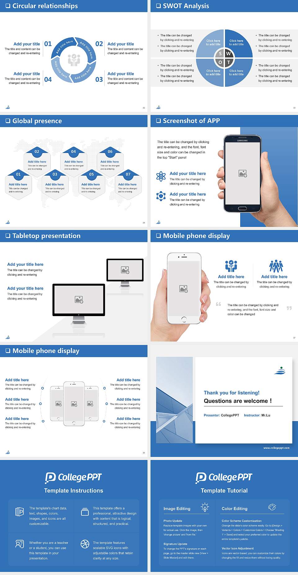 Jin-ai University General Purpose PPT Template4:3 ratio PPT effect preview image5