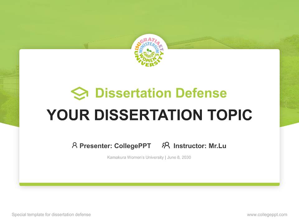 Kamakura Women’s University Graduation Thesis Defense PPT Template4:3 ratio PPT effect preview image7