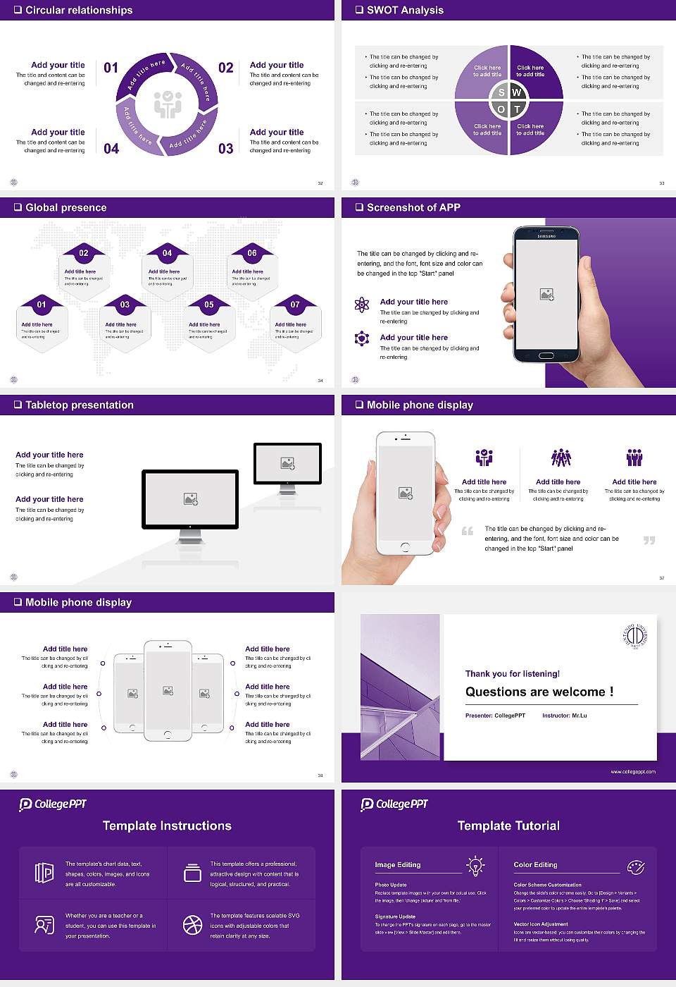 Juntendo University General Purpose PPT Template16:9 ratio PPT effect preview image5