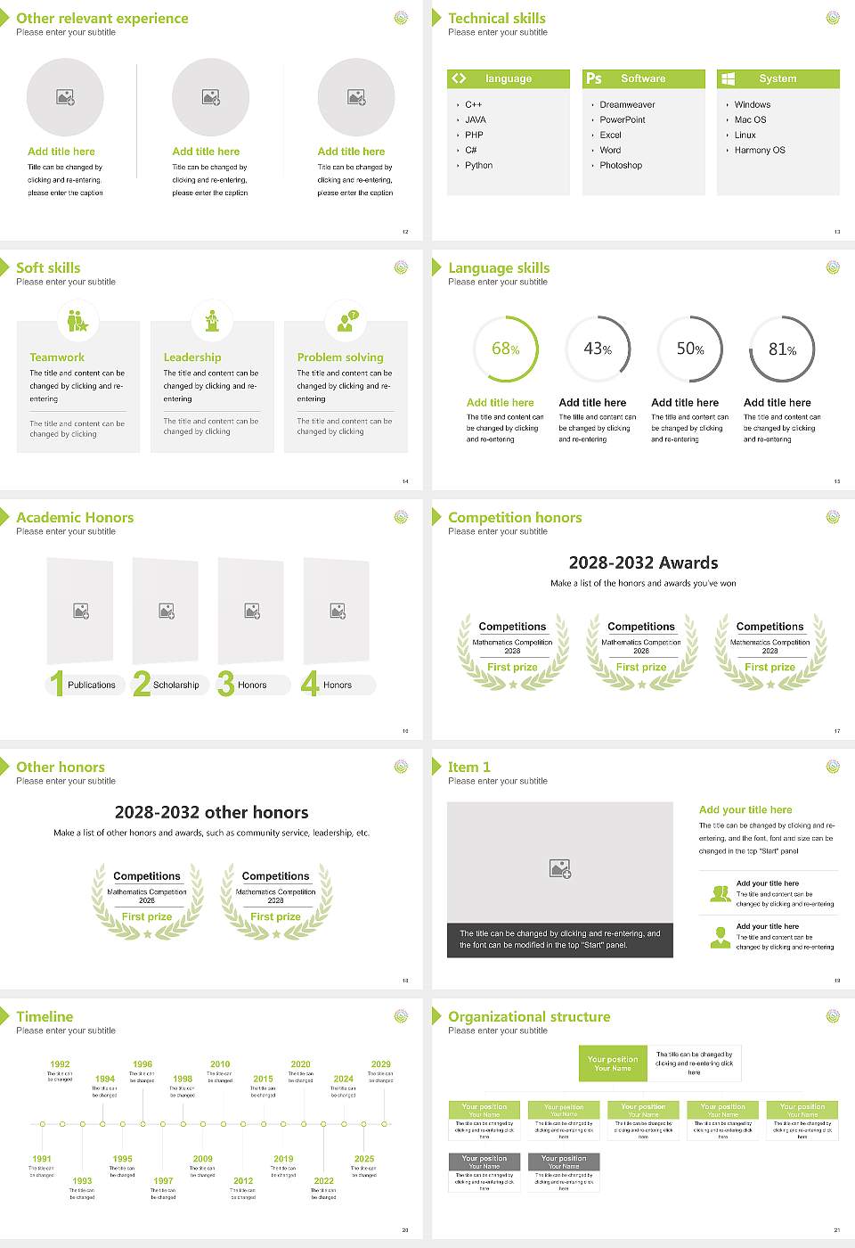 Kamakura Women’s University Resume PPT Template16:9 ratio PPT effect preview image3