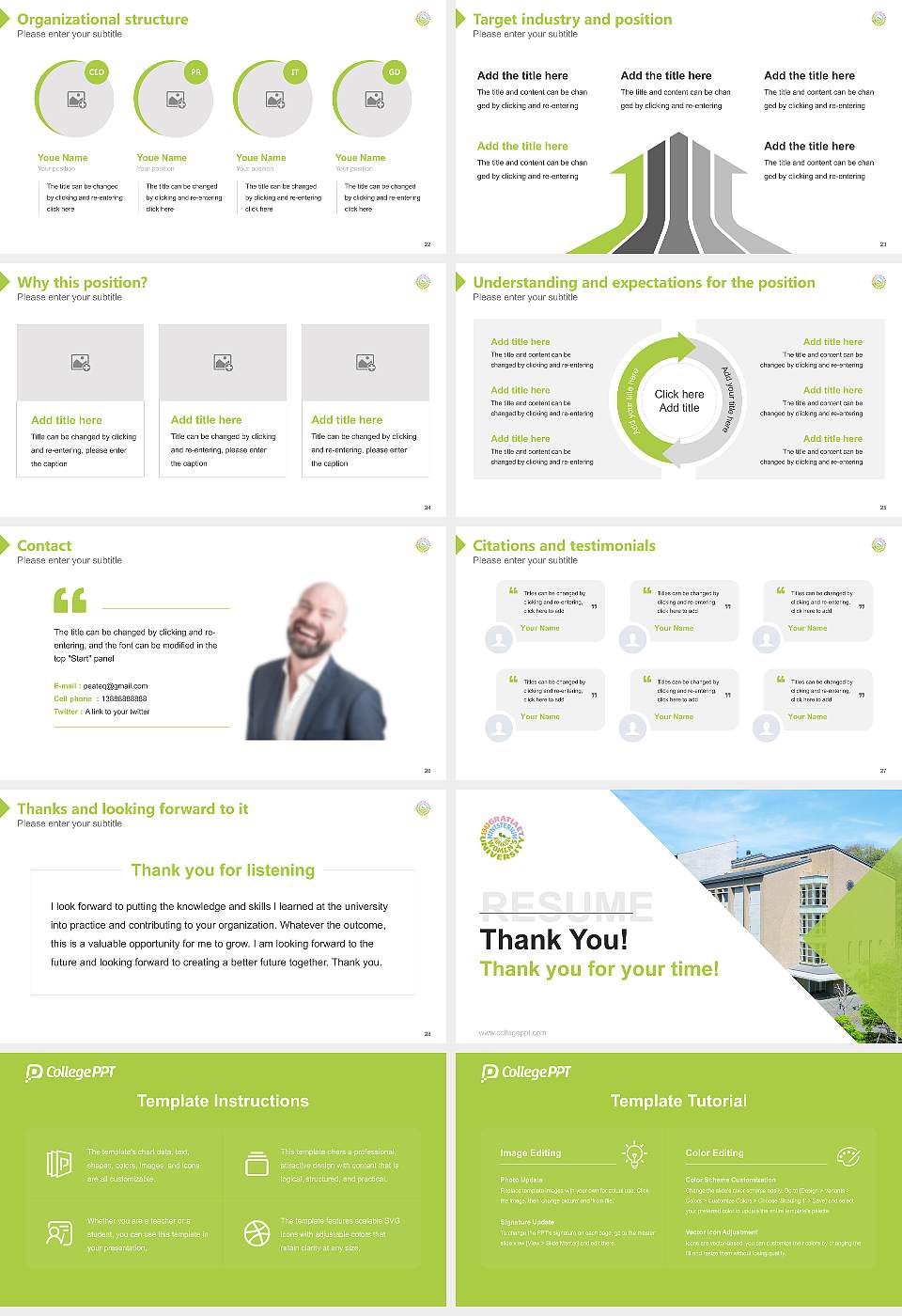 Kamakura Women’s University Resume PPT Template16:9 ratio PPT effect preview image4