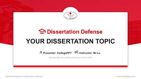 Japanese Red Cross College of Nursing Graduation Thesis Defense PPT Template