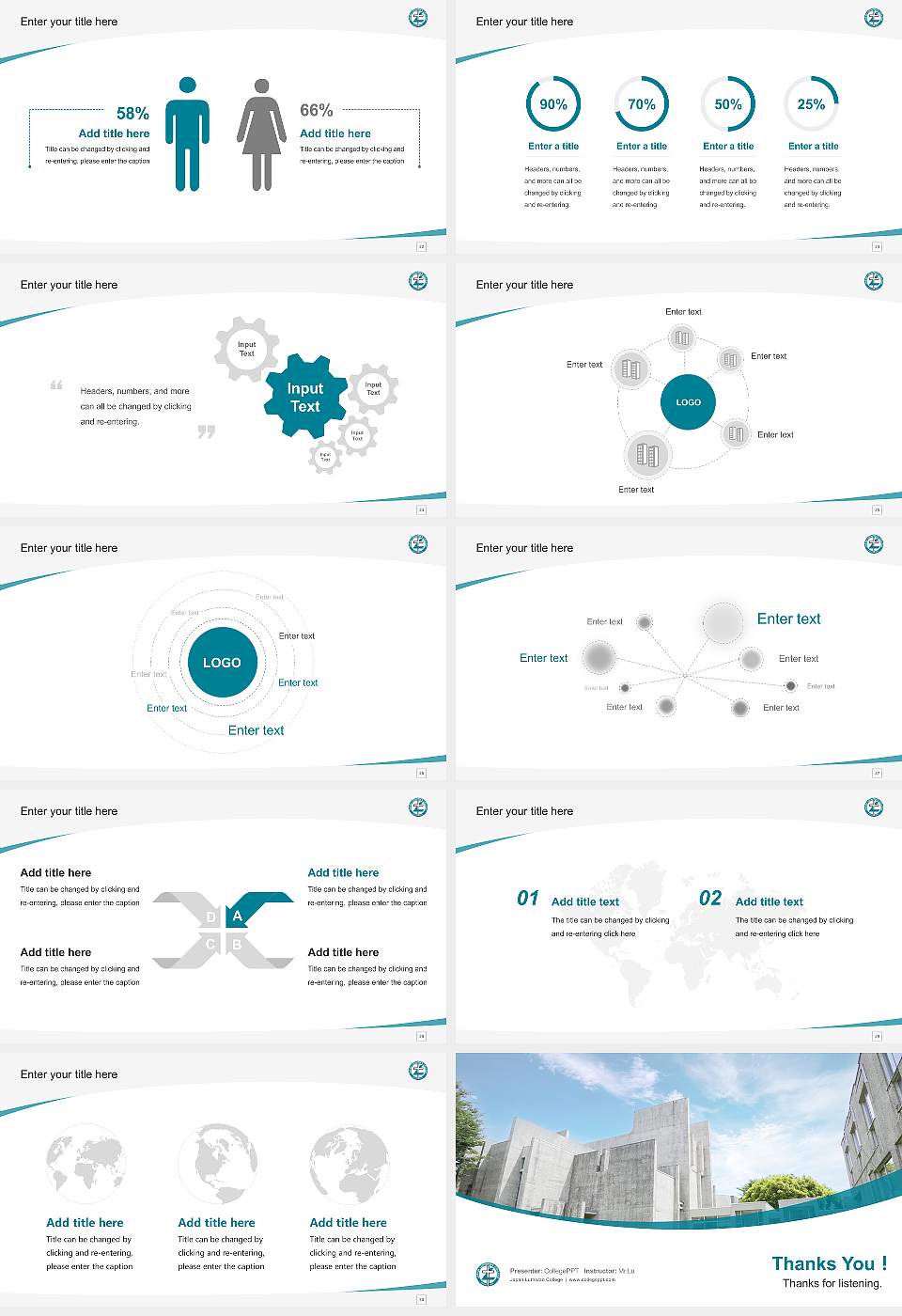 Japan Lutheran College Course/Courseware Creation PPT Template16:9 ratio PPT effect preview image4