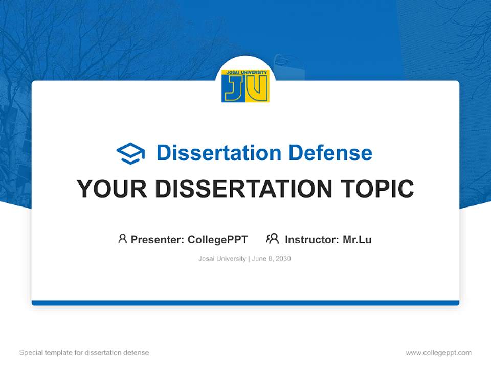 Josai University Graduation Thesis Defense PPT Template4:3 ratio PPT effect preview image7