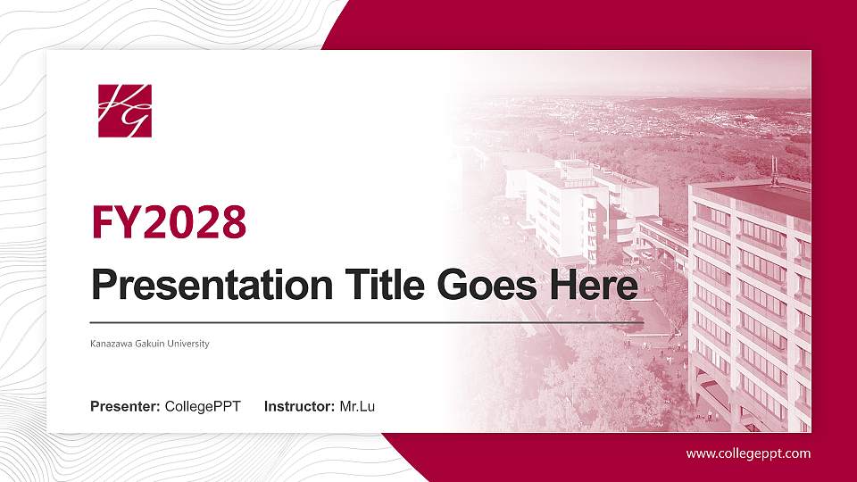 Kanazawa Gakuin University Academic Presentation/Research Findings Report PPT Template16:9 ratio PPT effect preview image