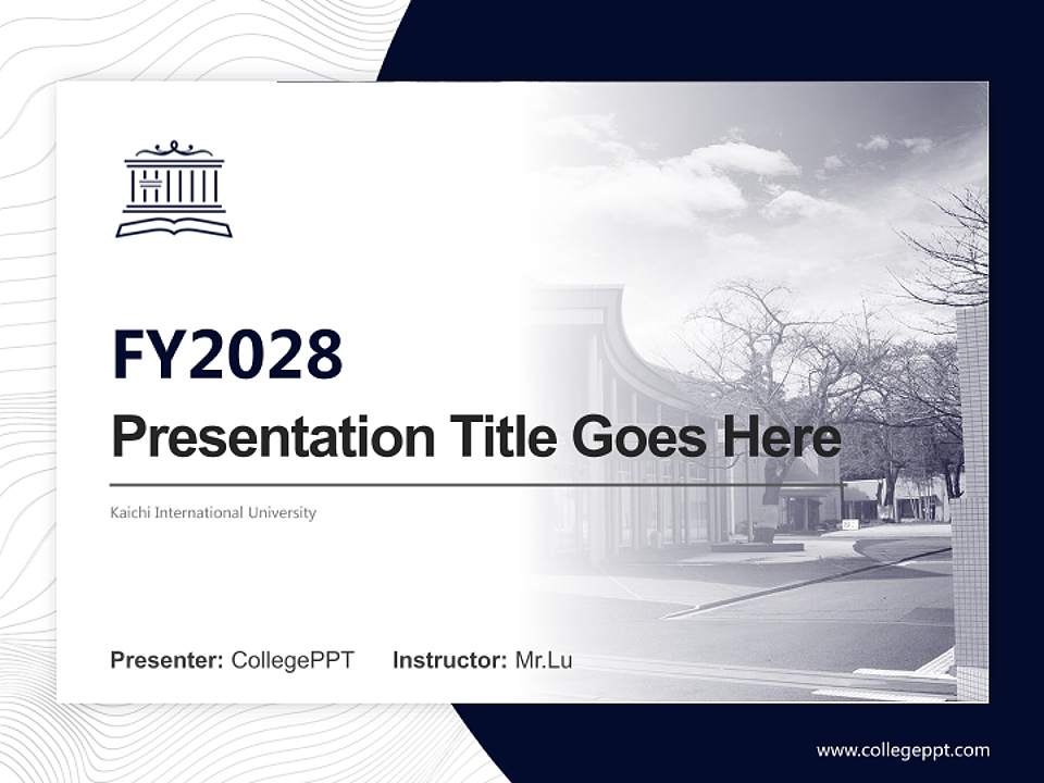 Kaichi International University Academic Presentation/Research Findings Report PPT Template4:3 ratio PPT effect preview image5