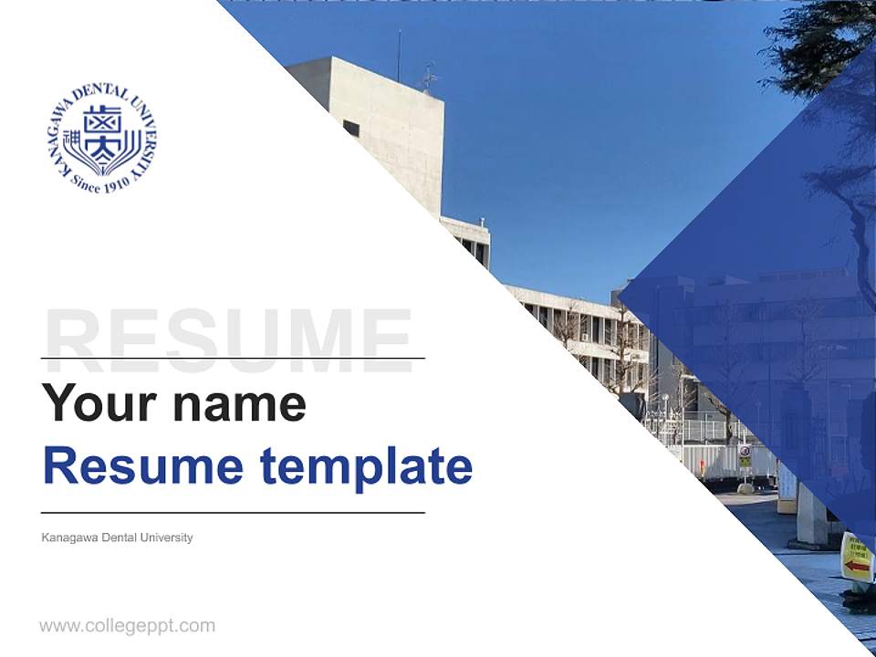 Kanagawa Dental University Resume PPT Template4:3 ratio PPT effect preview image5