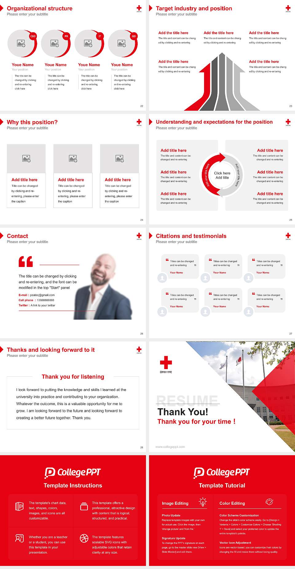 Japanese Red Cross Kyushu International College of Nursing Resume PPT Template4:3 ratio PPT effect preview image4