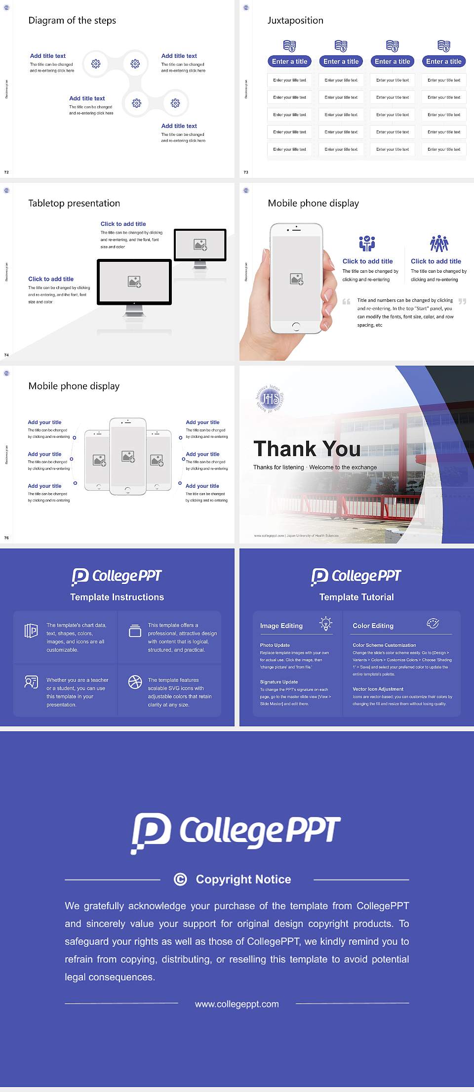 Japan University of Health Sciences Competition/Entrepreneurship Contest PPT Template4:3 ratio PPT effect preview image9