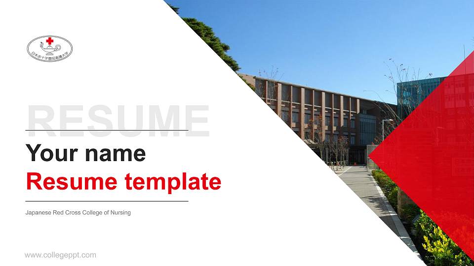 Japanese Red Cross College of Nursing Resume PPT Template16:9 ratio PPT effect preview image