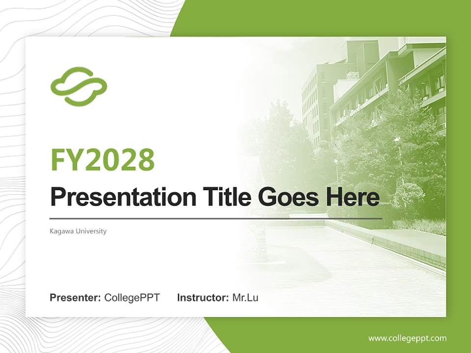 Kagawa University Academic Presentation/Research Findings Report PPT Template4:3 ratio PPT effect preview image5