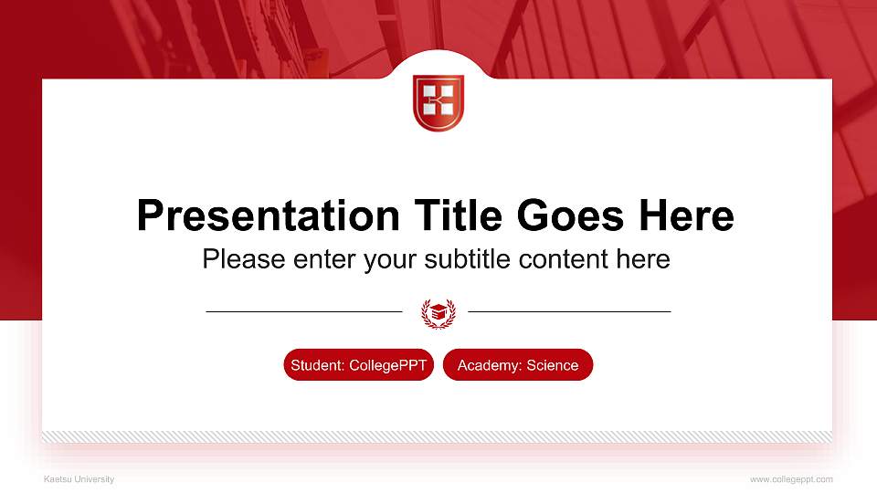 Kaetsu University National Scholarship Defense PPT Template16:9 ratio PPT effect preview image1