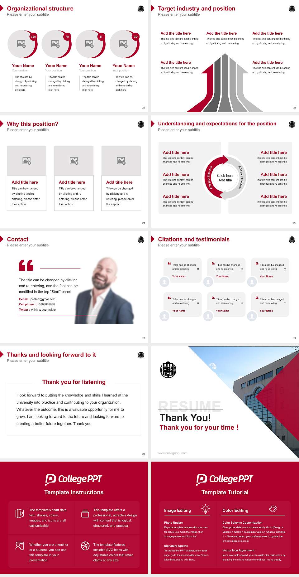 Jobu University Resume PPT Template4:3 ratio PPT effect preview image4