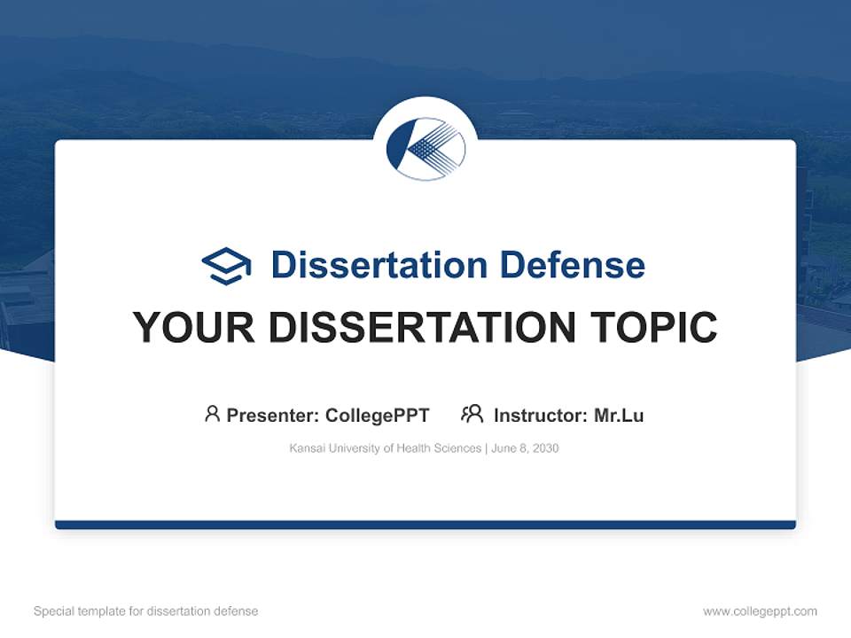 Kansai University of Health Sciences Graduation Thesis Defense PPT Template4:3 ratio PPT effect preview image7