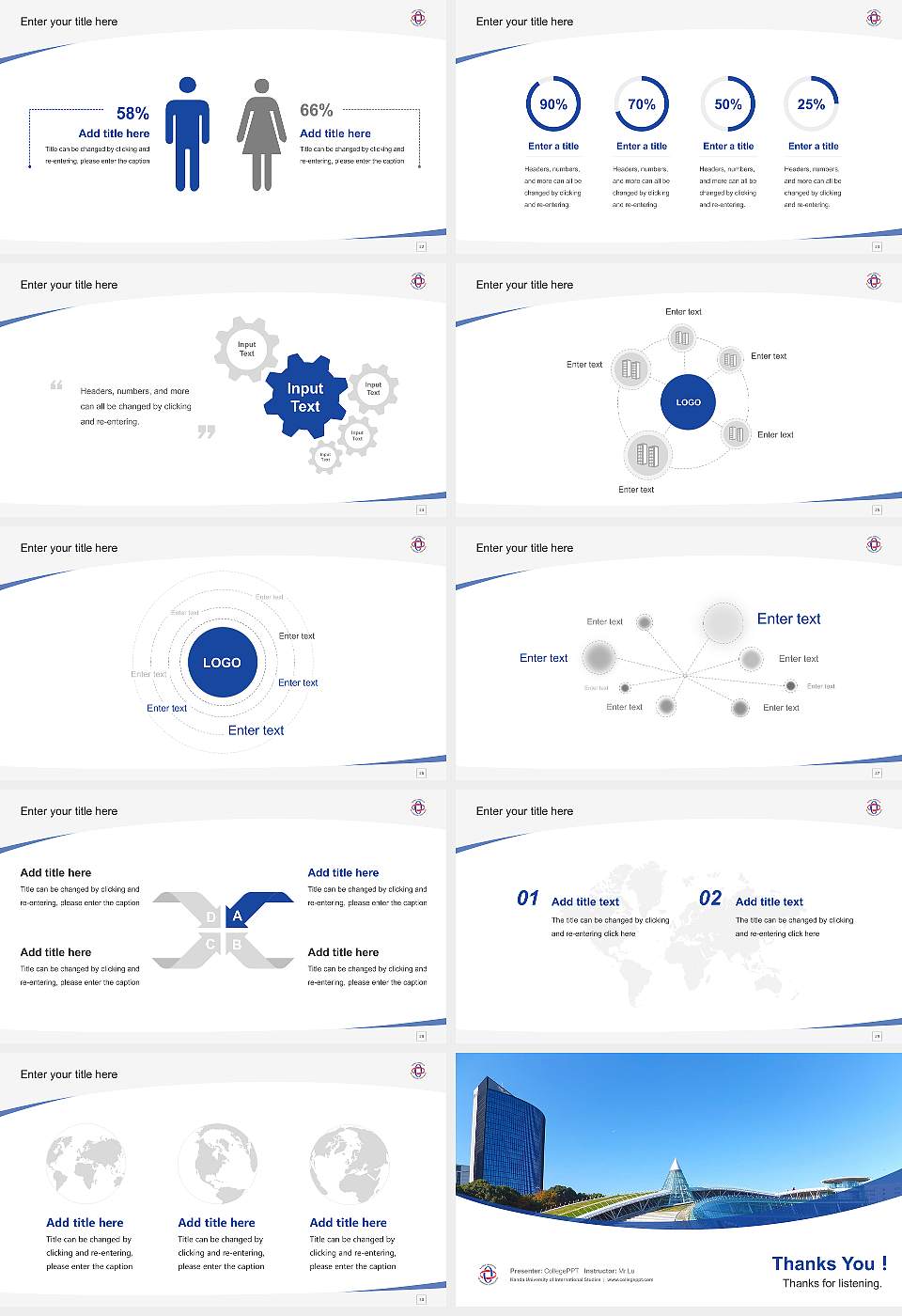 Kanda University of International Studies Course/Courseware Creation PPT Template16:9 ratio PPT effect preview image4