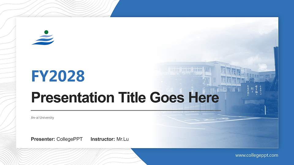Jin-ai University Academic Presentation/Research Findings Report PPT Template16:9 ratio PPT effect preview image