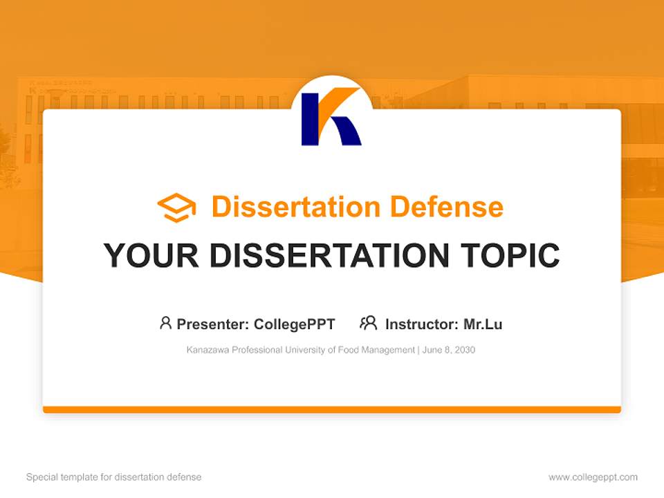 Kanazawa Professional University of Food Management Graduation Thesis Defense PPT Template4:3 ratio PPT effect preview image7