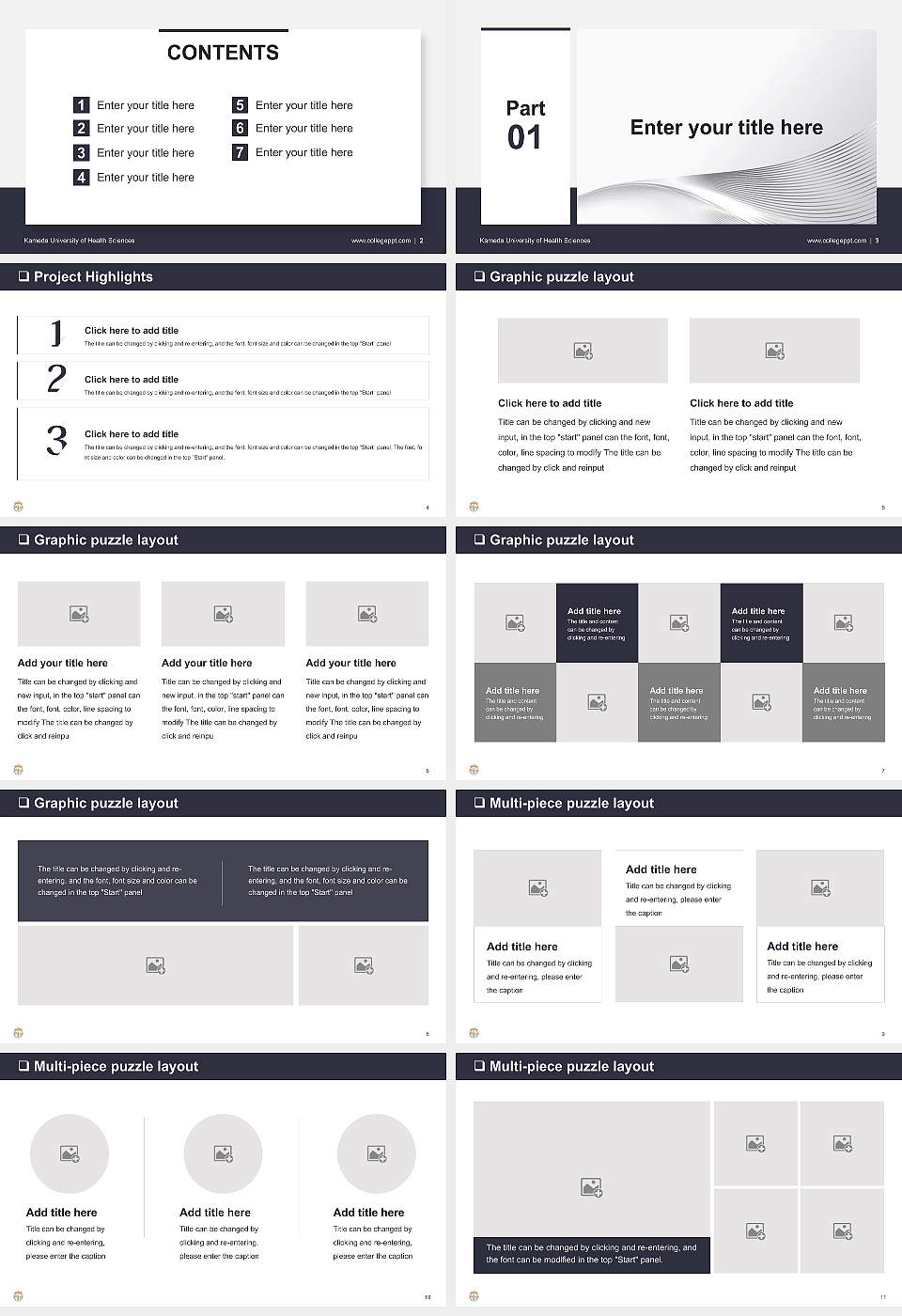 Kameda University of Health Sciences General Purpose PPT Template16:9 ratio PPT effect preview image2
