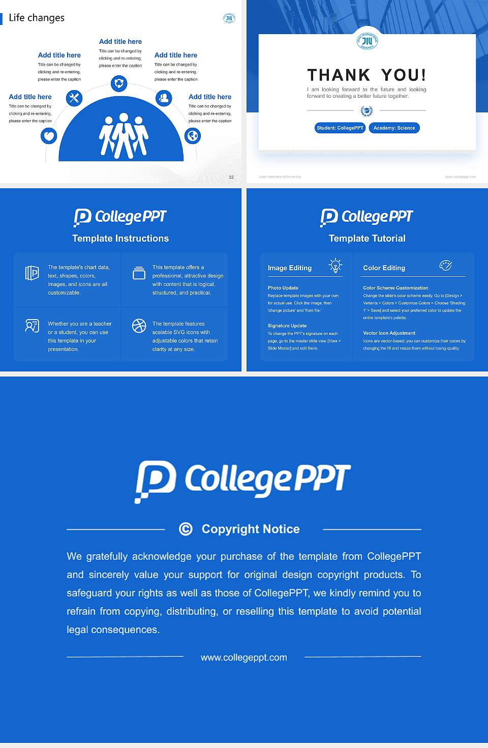 Josai International University National Scholarship Defense PPT Template4:3 ratio PPT effect preview image4