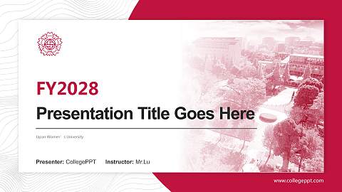Japan Women’s University Academic Presentation/Research Findings Report PPT Template