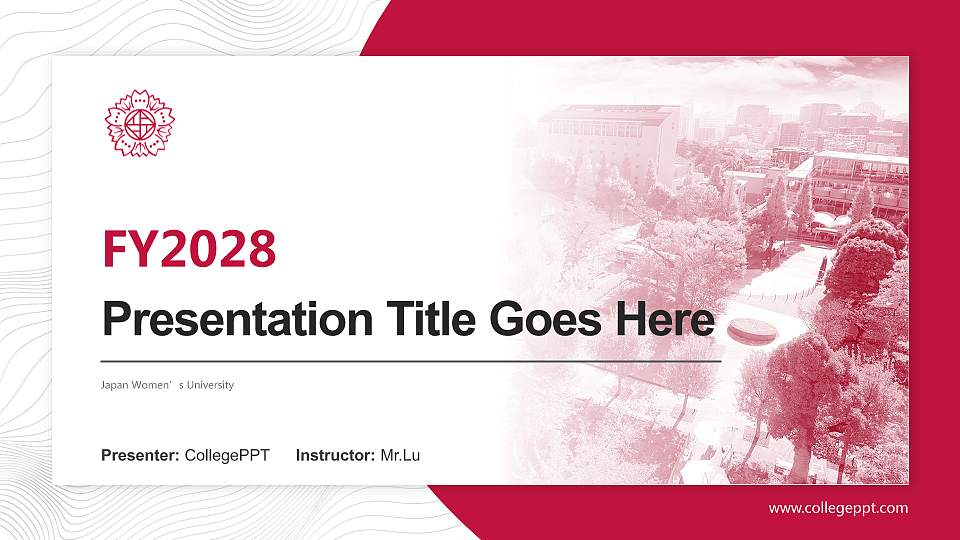 Japan Women’s University Academic Presentation/Research Findings Report PPT Template16:9 ratio PPT effect preview image