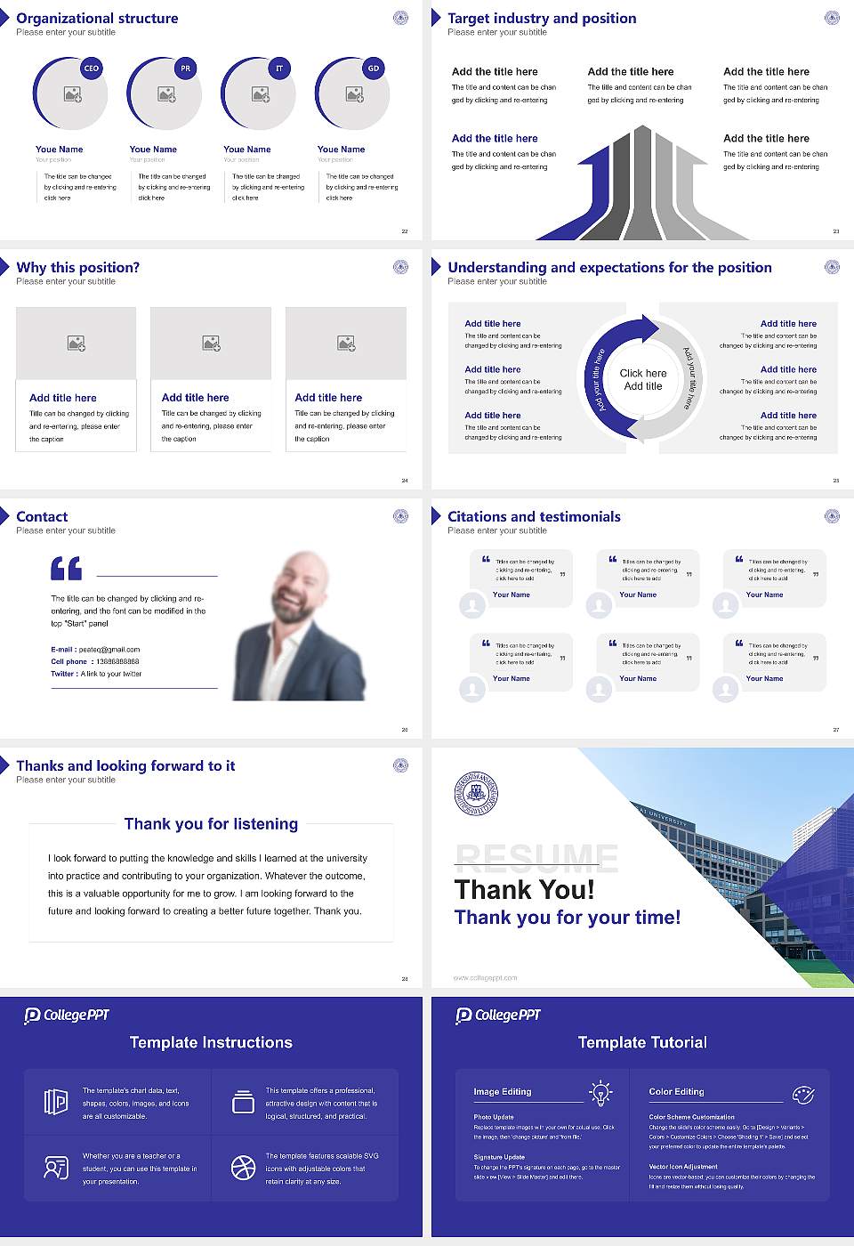 Kansai University Resume PPT Template16:9 ratio PPT effect preview image4