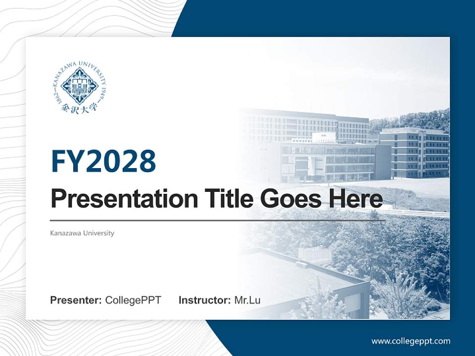 Kanazawa University Academic Presentation/Research Findings Report PPT Template4:3 ratio PPT effect preview image5