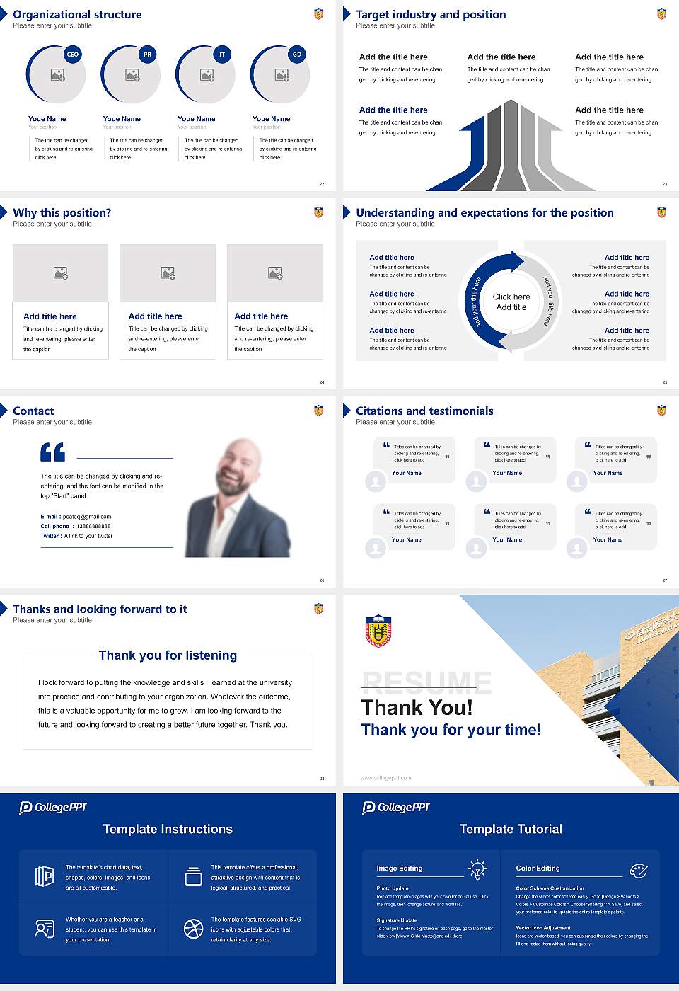 Jichi Medical University Resume PPT Template16:9 ratio PPT effect preview image4