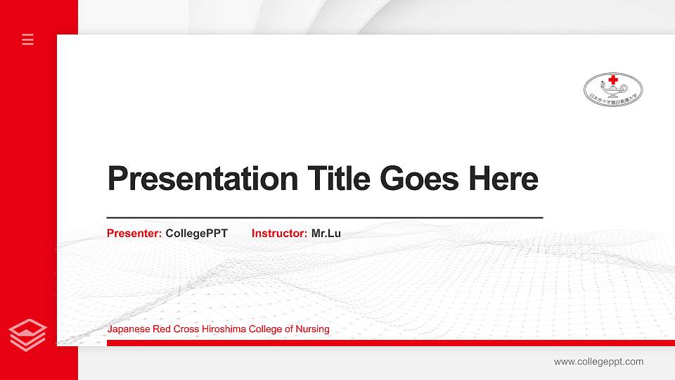 Japanese Red Cross Hiroshima College of Nursing Thesis Proposal/Graduation Defense PPT Template16:9 ratio PPT effect preview image
