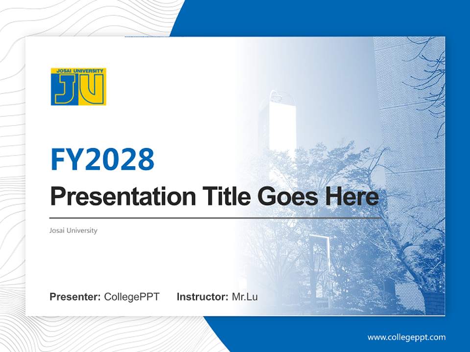 Josai University Academic Presentation/Research Findings Report PPT Template4:3 ratio PPT effect preview image5