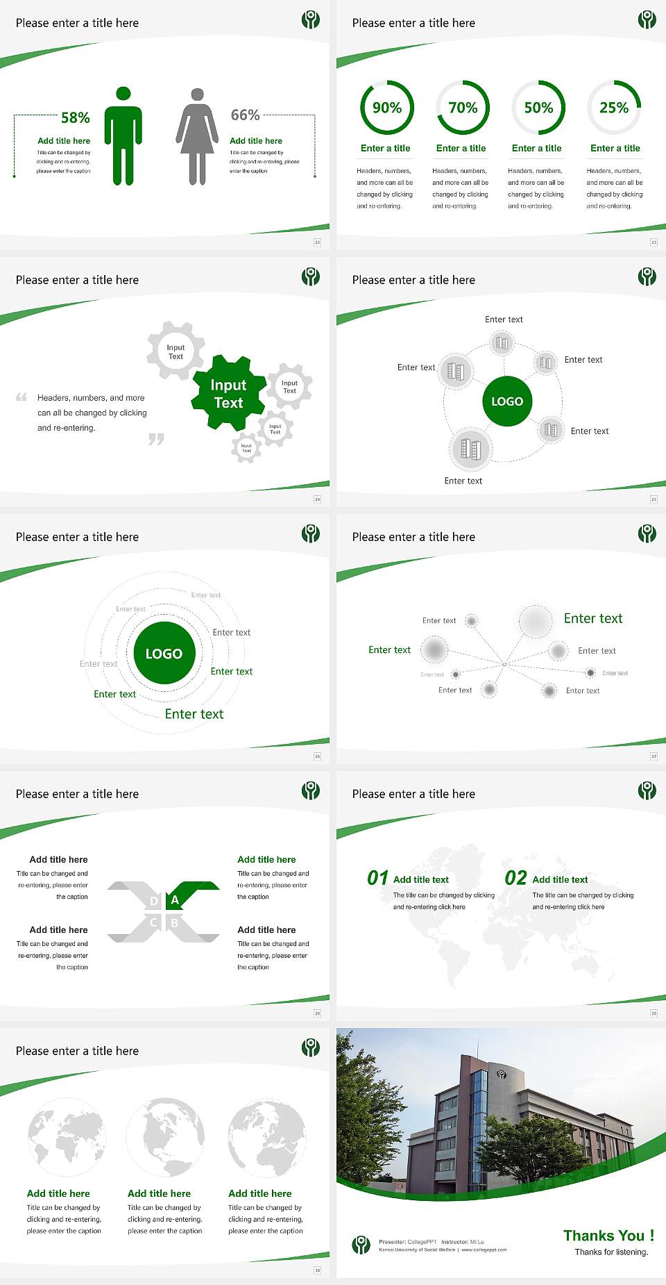 Kansai University of Social Welfare Course/Courseware Creation PPT Template4:3 ratio PPT effect preview image4