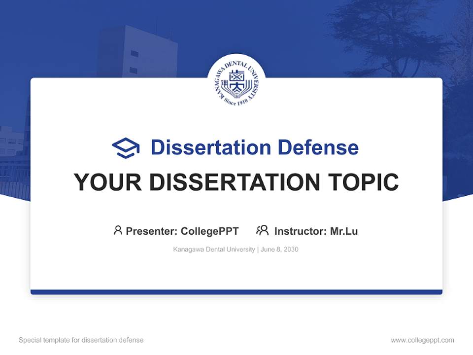 Kanagawa Dental University Graduation Thesis Defense PPT Template4:3 ratio PPT effect preview image7
