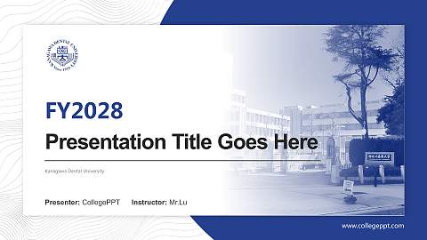 Kanagawa Dental University Academic Presentation/Research Findings Report PPT Template