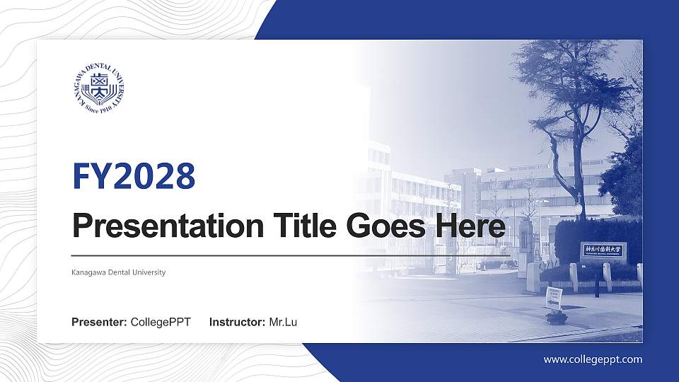 Kanagawa Dental University Academic Presentation/Research Findings Report PPT Template16:9 ratio PPT effect preview image