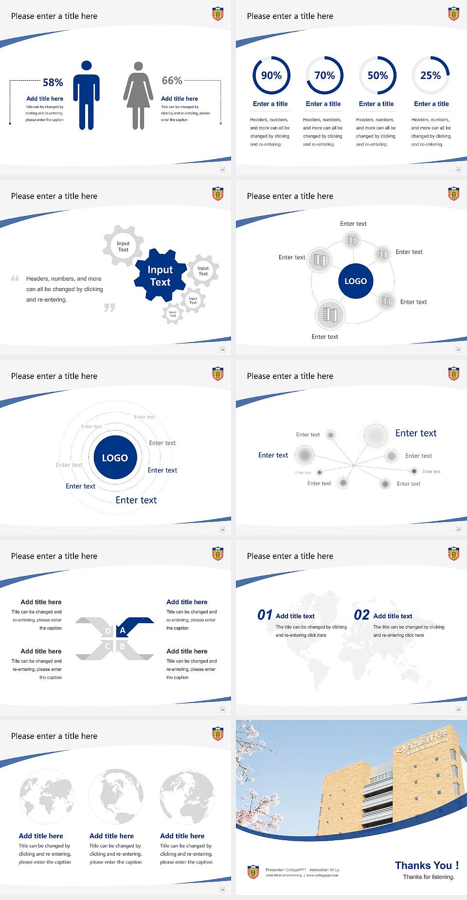 Jichi Medical University Course/Courseware Creation PPT Template4:3 ratio PPT effect preview image4