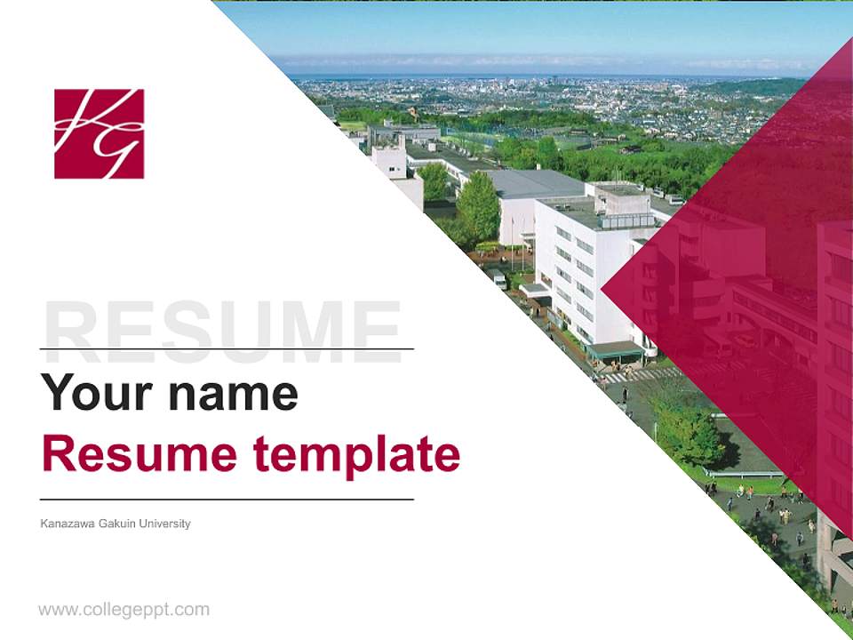 Kanazawa Gakuin University Resume PPT Template4:3 ratio PPT effect preview image5