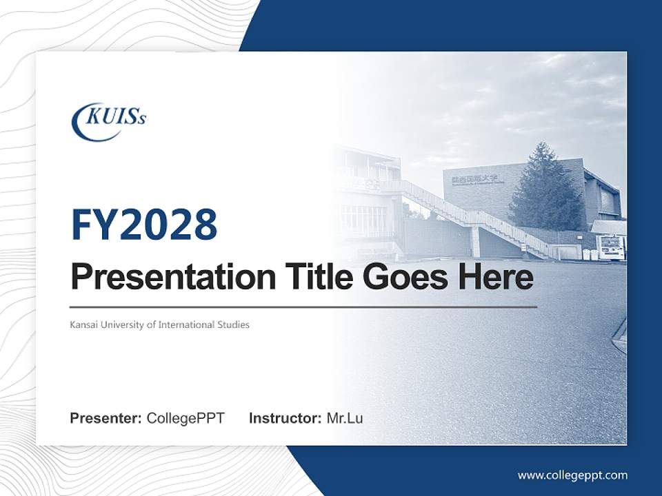 Kansai University of International Studies Academic Presentation/Research Findings Report PPT Template4:3 ratio PPT effect preview image5