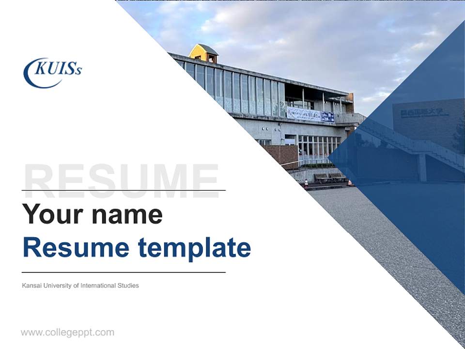 Kansai University of International Studies Resume PPT Template4:3 ratio PPT effect preview image5