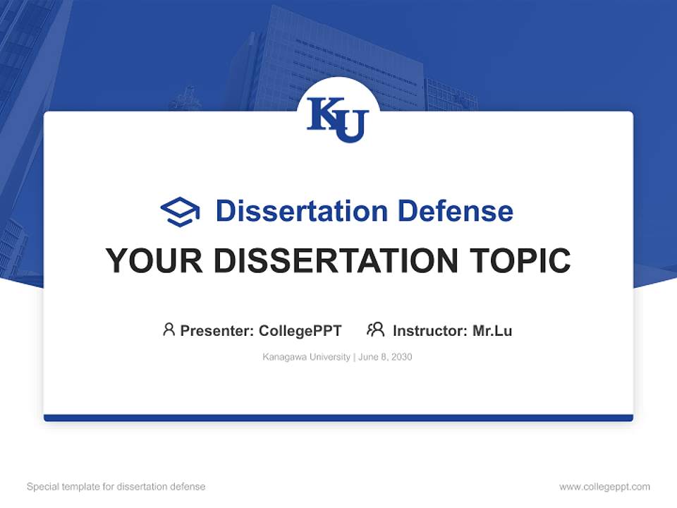 Kanagawa University Graduation Thesis Defense PPT Template4:3 ratio PPT effect preview image7