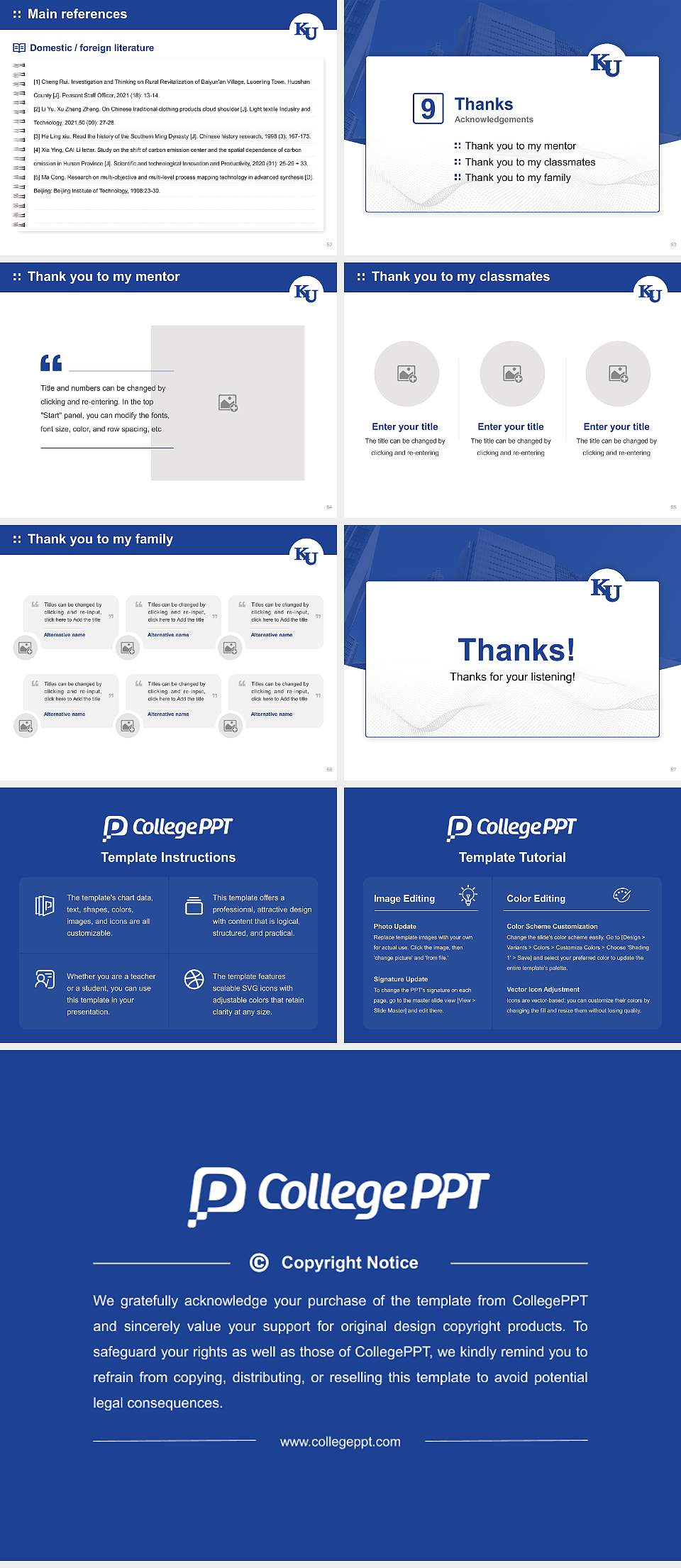 Kanagawa University Graduation Thesis Defense PPT Template4:3 ratio PPT effect preview image7