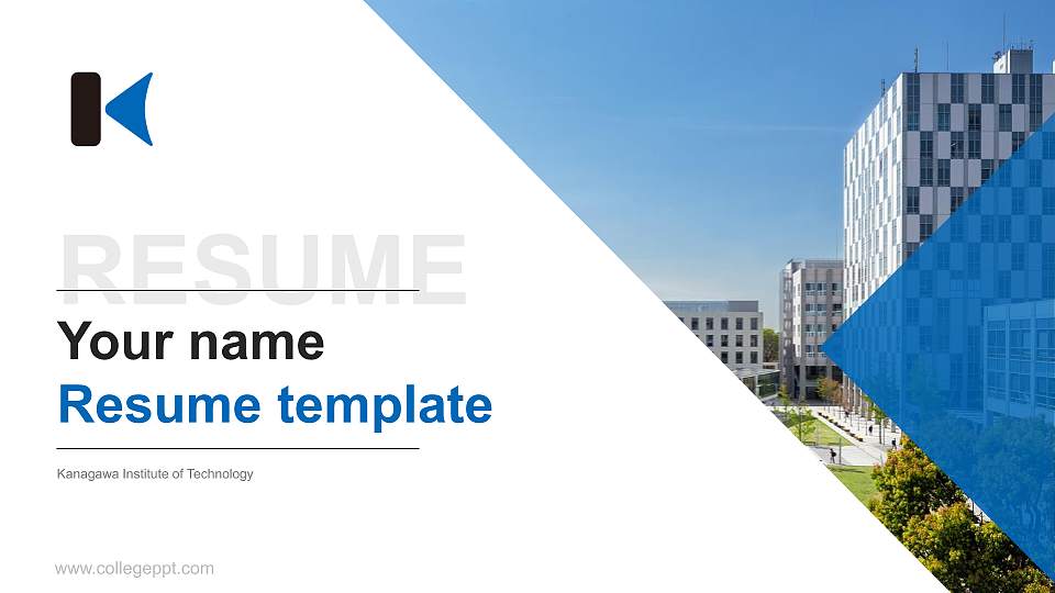 Kanagawa Institute of Technology Resume PPT Template16:9 ratio PPT effect preview image