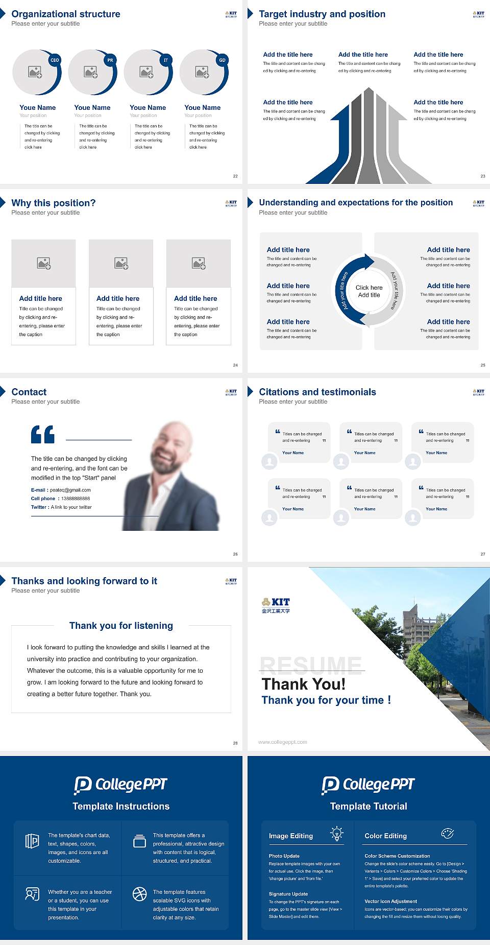 Kanazawa Institute of Technology Resume PPT Template4:3 ratio PPT effect preview image4