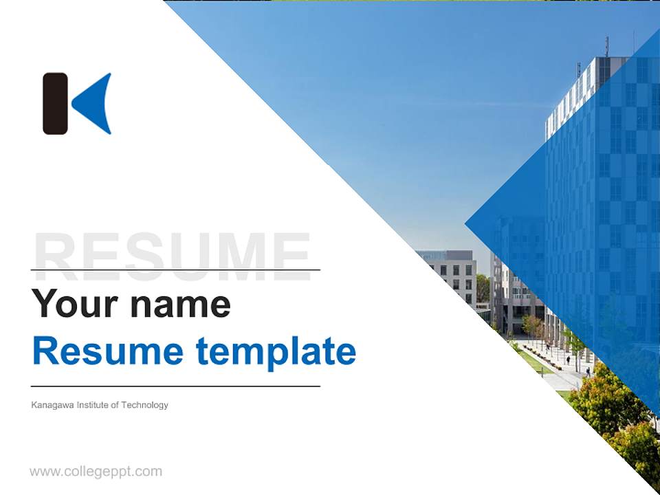 Kanagawa Institute of Technology Resume PPT Template4:3 ratio PPT effect preview image5