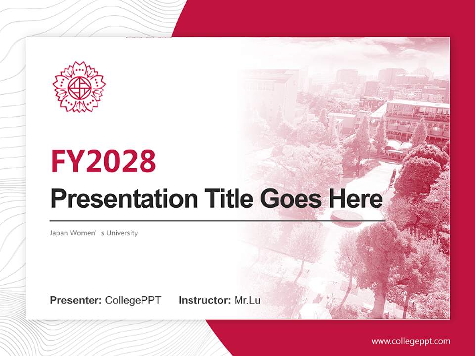 Japan Women’s University Academic Presentation/Research Findings Report PPT Template4:3 ratio PPT effect preview image5