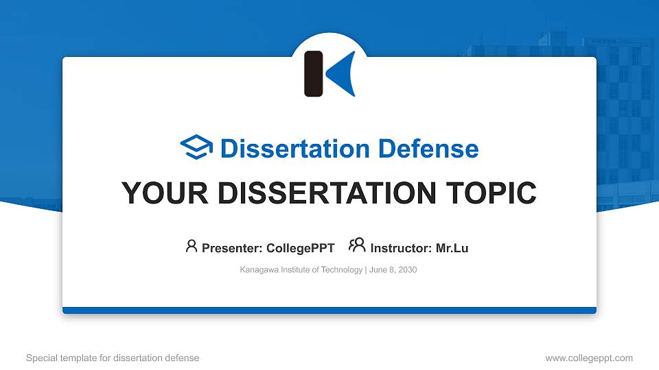 Kanagawa Institute of Technology Graduation Thesis Defense PPT Template16:9 ratio PPT effect preview image