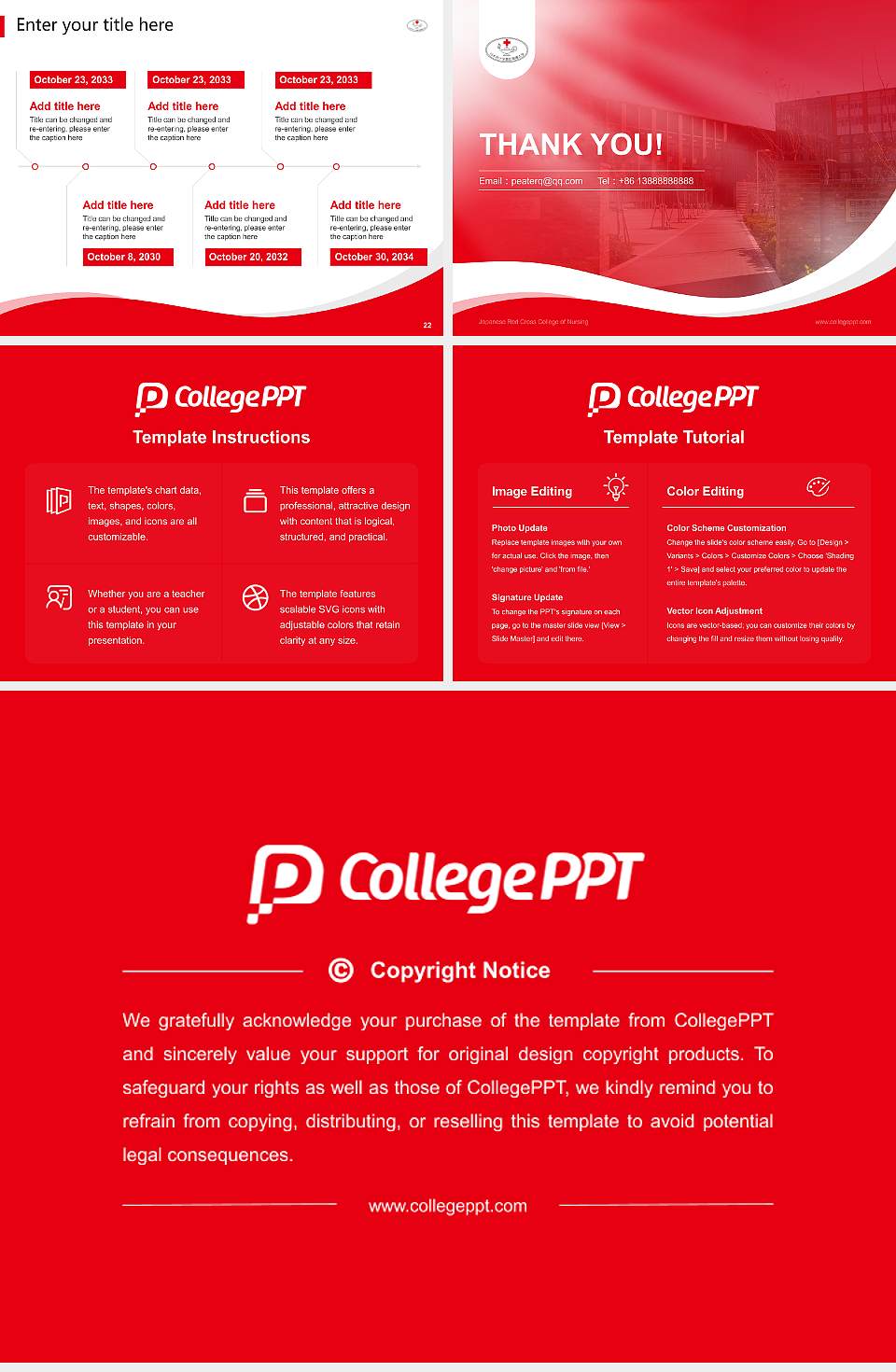 Japanese Red Cross College of Nursing Lecture Sharing and Networking Event PPT Template4:3 ratio PPT effect preview image4