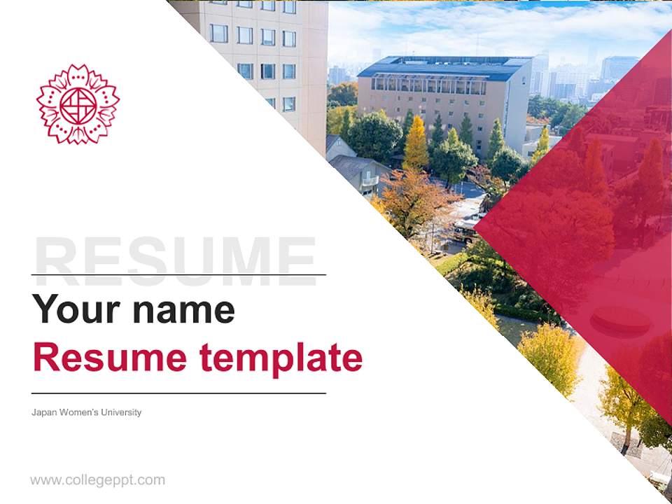 Japan Women’s University Resume PPT Template4:3 ratio PPT effect preview image5