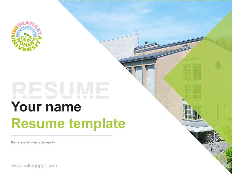 Kamakura Women’s University Resume PPT Template4:3 ratio PPT effect preview image5